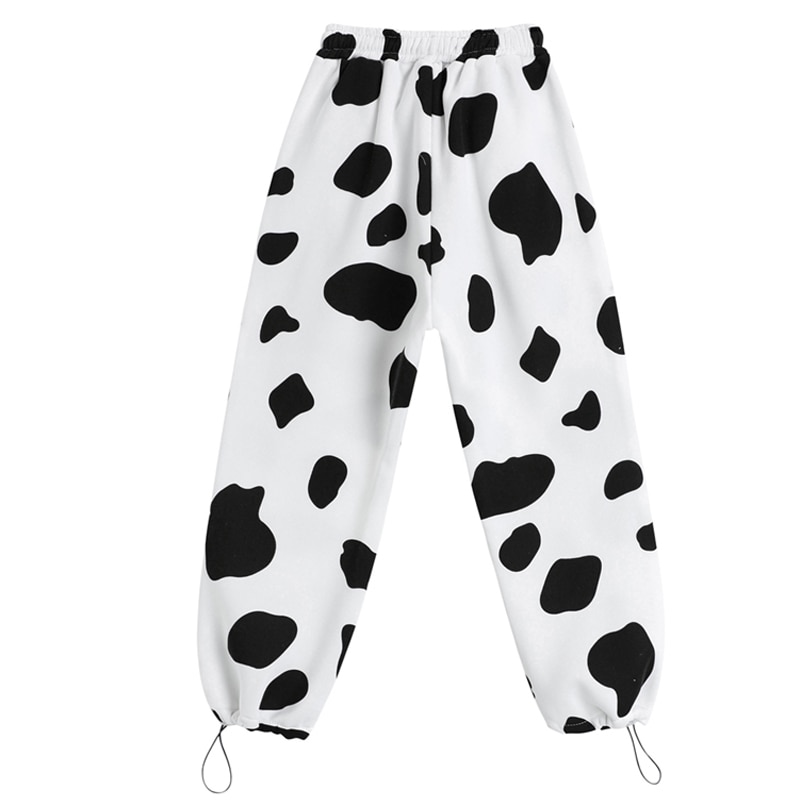 Autumn Woman Loose Sweatpants Femme Joggers Grey High Waist Pants Cow Print Casual Fashion Trousers 2020 - The Cow Print