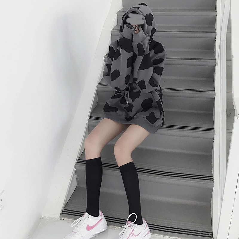 Cow Print Women Hoodies Autumn Winter Thick Female Hooded Oversized Sweatshirt Tops Fashion Casual Ladies Girls 3 - The Cow Print