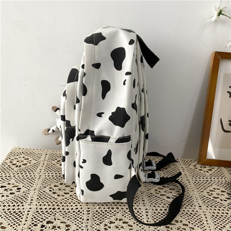 Fashion Kawaii Student Schoolbag Girls Laptop Backpack Women Cute Cow Print Mochila Travel Rucksack Cotton Leisure 3 - The Cow Print