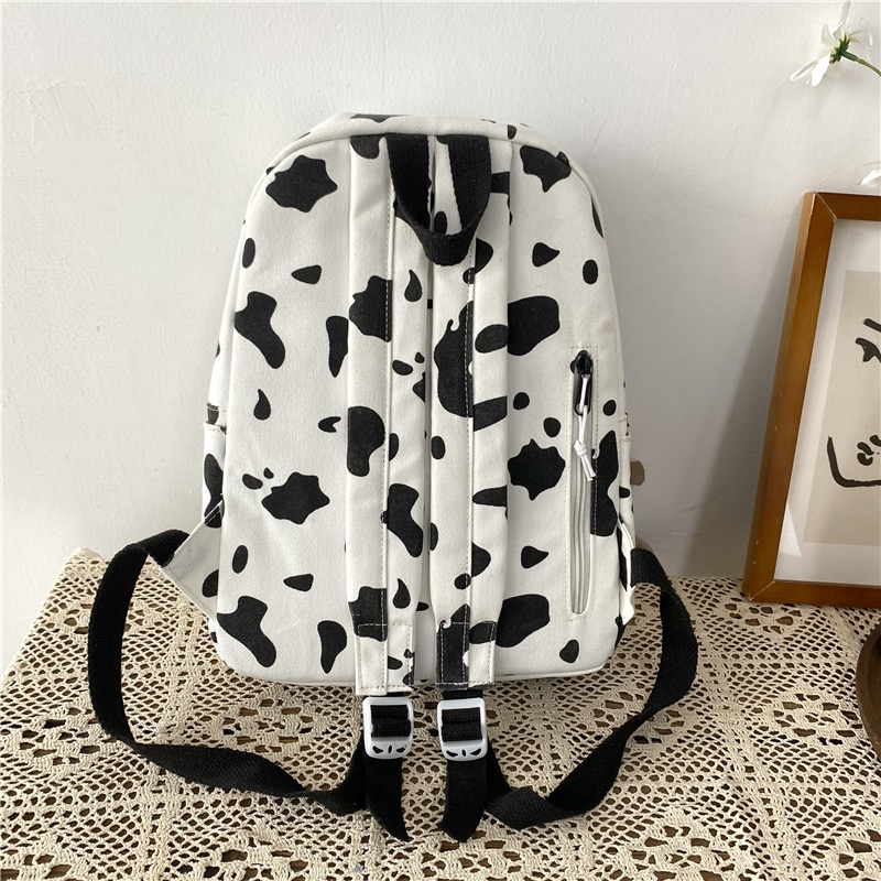 Fashion Kawaii Student Schoolbag Girls Laptop Backpack Women Cute Cow Print Mochila Travel Rucksack Cotton Leisure 4 - The Cow Print