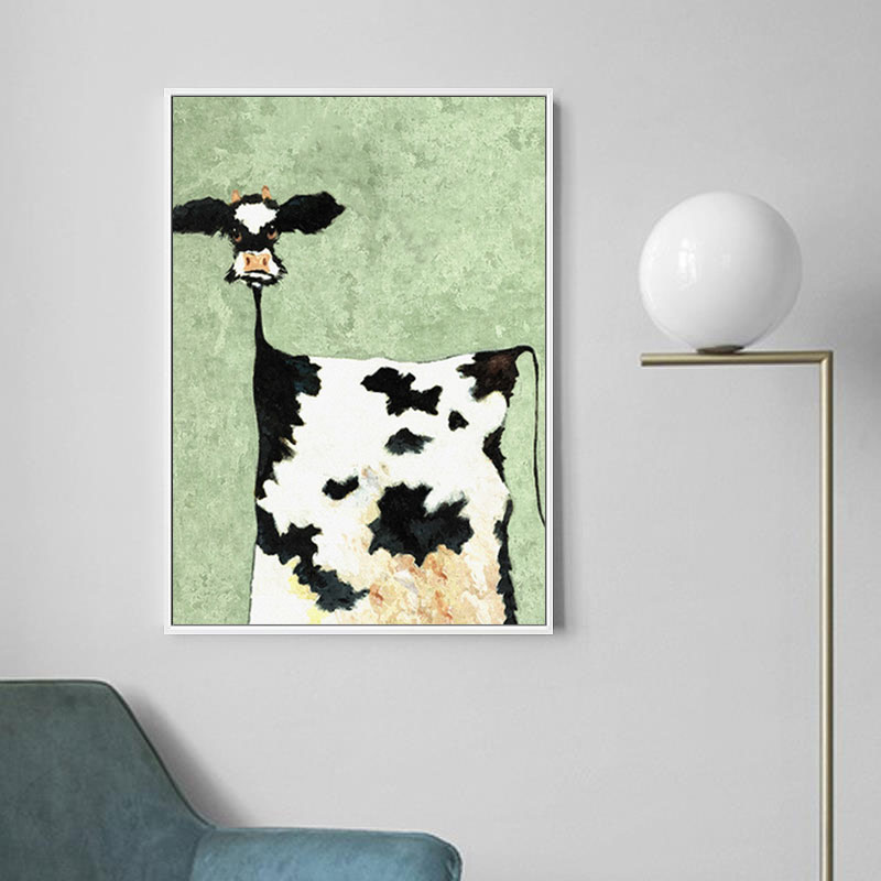 Modern Cartoon Dog Milk Cows Canvas Painting Wall Art Cute Animals Posters Prints for Kidroom Home 3 - The Cow Print
