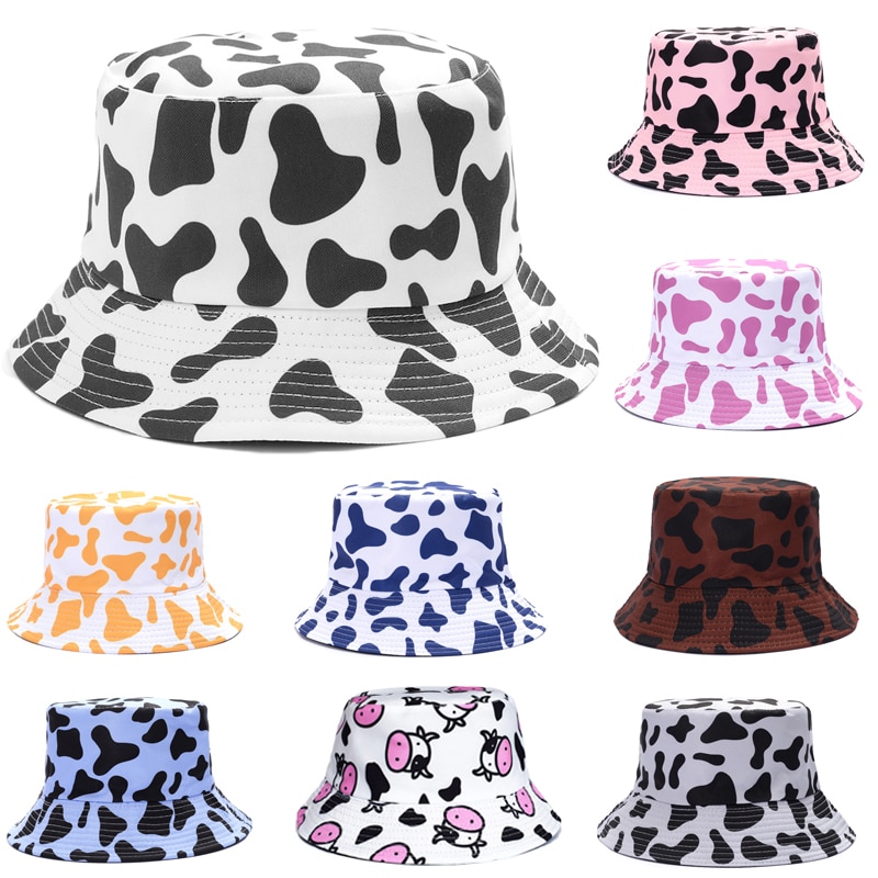 Summer Reversible Cow Print Bucket Hat Women Outdoor Travel Sun Hat Sun Protection Fisherman Cap Fashion 1 - The Cow Print