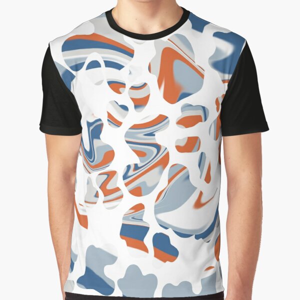 Muted Red, White, and Blue Swirl Cow Print Graphic T-Shirt RB1809 product Offical Cow Print Merch