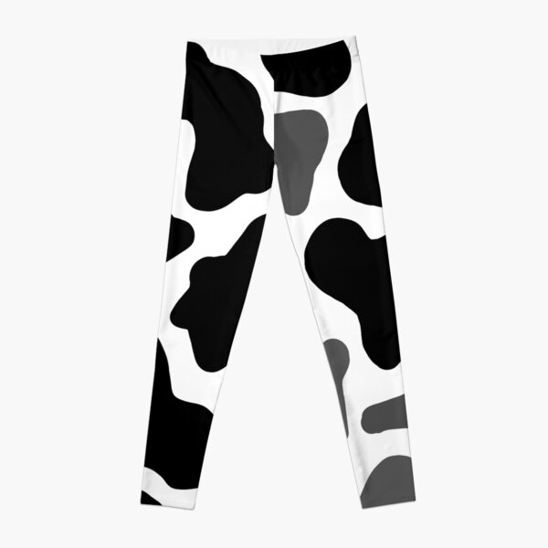 Black White Grey Cow Print Leggings RB1809 product Offical Cow Print Merch
