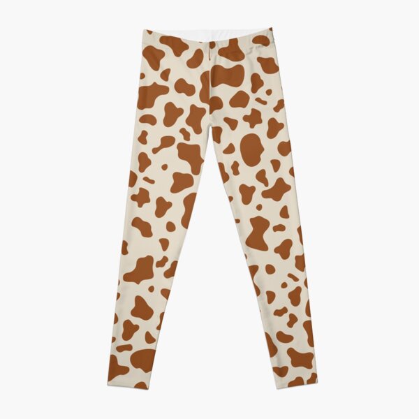 Brown & off White cow print pattern, mooo Leggings RB1809 product Offical Cow Print Merch