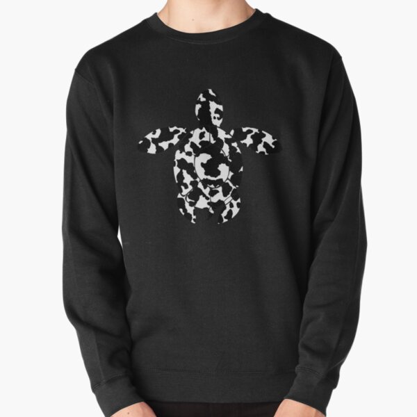 Black White Cow Print Sea Turtle Pullover Sweatshirt RB1809 product Offical Cow Print Merch