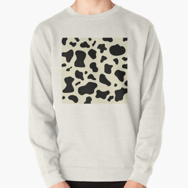 Black & off White cow print pattern, mooo Pullover Sweatshirt RB1809 product Offical Cow Print Merch