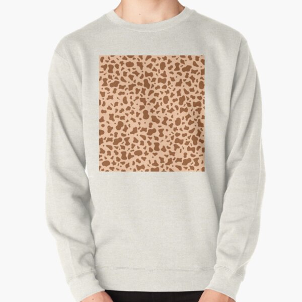Brown & peach cow print pattern, mooo Pullover Sweatshirt RB1809 product Offical Cow Print Merch