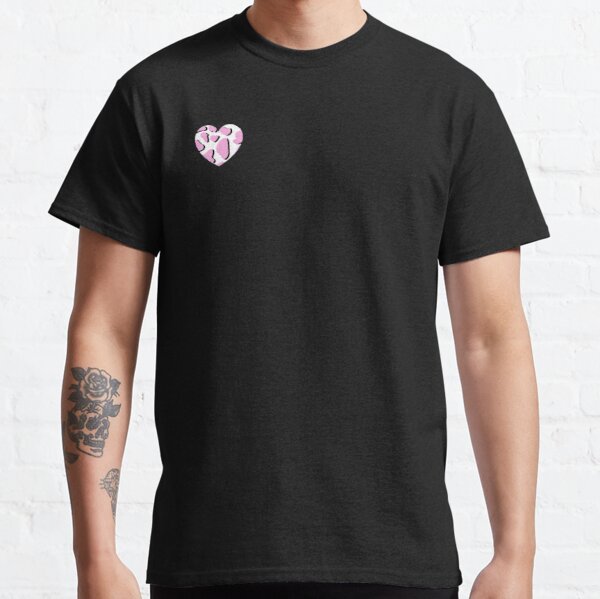 Black and Pink Cow Print Heart Classic T-Shirt RB1809 product Offical Cow Print Merch
