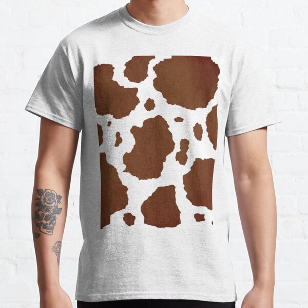White and brown cow print Classic T-Shirt RB1809 product Offical Cow Print Merch