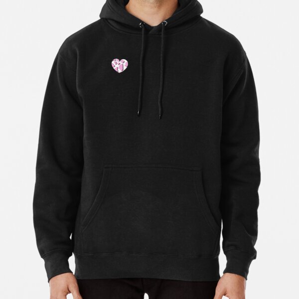 Black and Pink Cow Print Heart Pullover Hoodie RB1809 product Offical Cow Print Merch