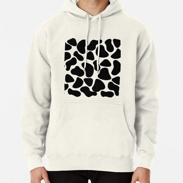 Black and White Animal Print Pullover Hoodie RB1809 product Offical Cow Print Merch