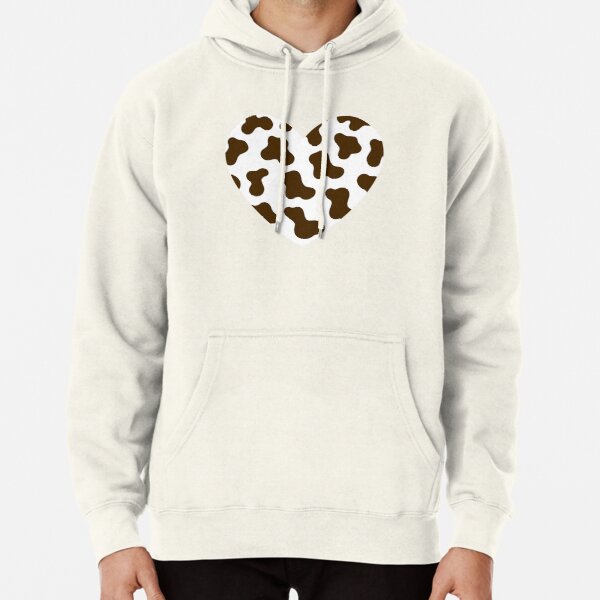 Brown And White Cow Print Pullover Hoodie RB1809 product Offical Cow Print Merch