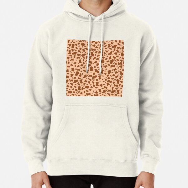 Brown & peach cow print pattern, mooo Pullover Hoodie RB1809 product Offical Cow Print Merch