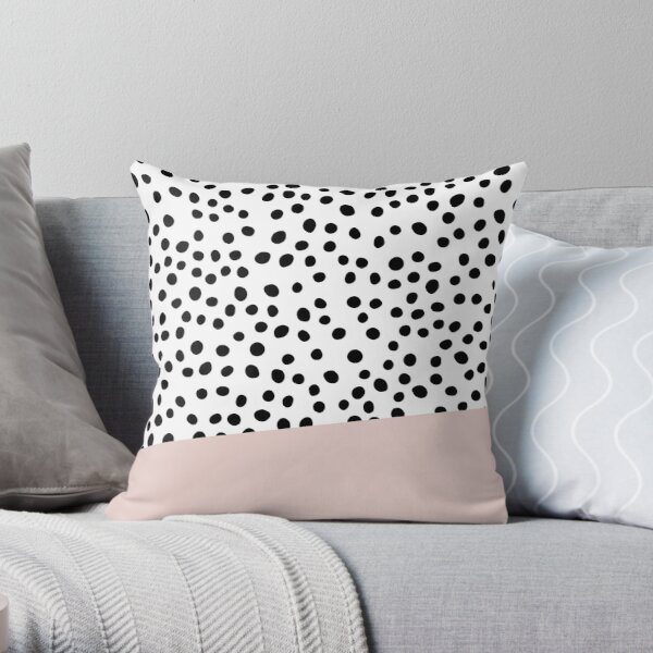 Black, White and Pink Dalmatian Print Throw Pillow RB1809 product Offical Cow Print Merch