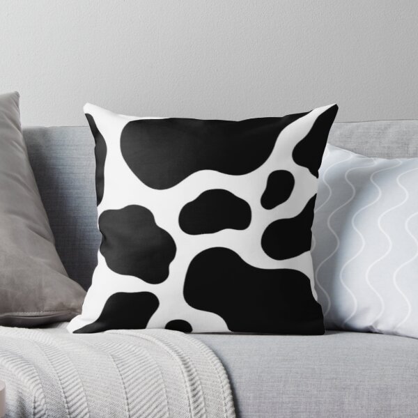 Black and White Aesthetic Cow Print Throw Pillow RB1809 product Offical Cow Print Merch