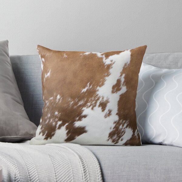 Cowhide animal skin brown and white spots Throw Pillow RB1809 product Offical Cow Print Merch