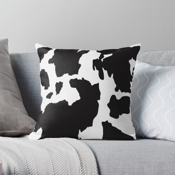 Black cow skin pattern Throw Pillow RB1809 product Offical Cow Print Merch