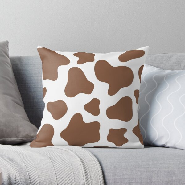 Cow Print Brown and White Throw Pillow RB1809 product Offical Cow Print Merch