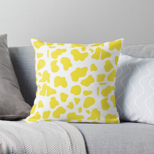 Yellow Cow Print, Pattern Throw Pillow RB1809 product Offical Cow Print Merch