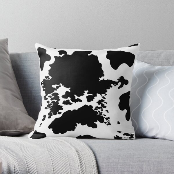 Black and White Cowhide Print Pattern Throw Pillow RB1809 product Offical Cow Print Merch