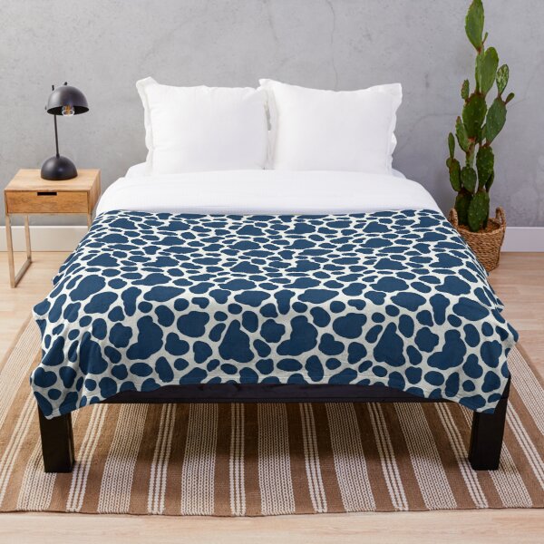 Navy Cow Print Throw Blanket RB1809 product Offical Cow Print Merch