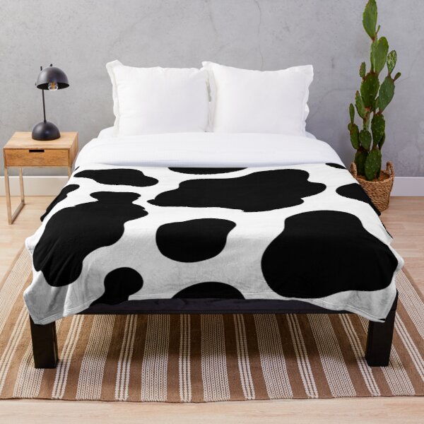 Black and White Cow Pattern Print Throw Blanket RB1809 product Offical Cow Print Merch
