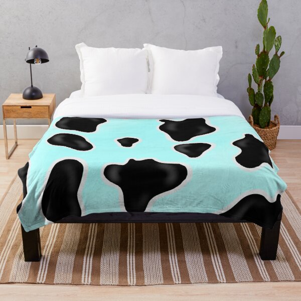 Pastel Blue Cow Print  Throw Blanket RB1809 product Offical Cow Print Merch