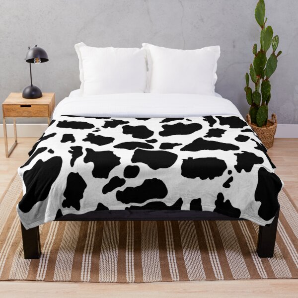 Black cow skin pattern Throw Blanket RB1809 product Offical Cow Print Merch