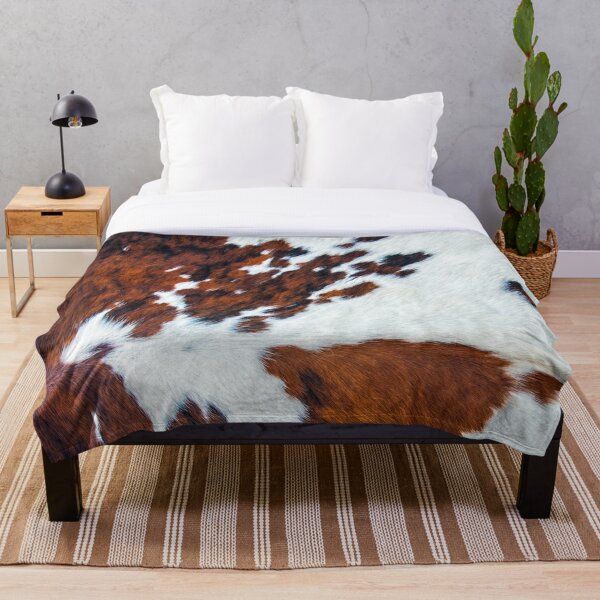 Rustic cow faux fur, cowhide Throw Blanket RB1809 product Offical Cow Print Merch