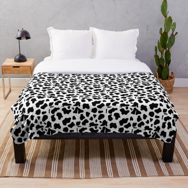 Cow Print, Pattern, Black and White Throw Blanket RB1809 product Offical Cow Print Merch