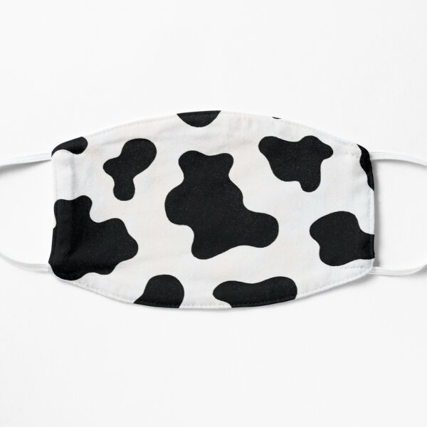 Black and White Cow Print Flat Mask RB1809 product Offical Cow Print Merch