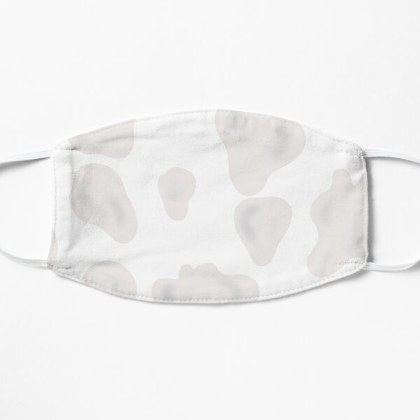 White on White Cow Print  Flat Mask RB1809 product Offical Cow Print Merch