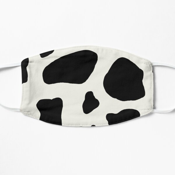 black and white cow print Flat Mask RB1809 product Offical Cow Print Merch
