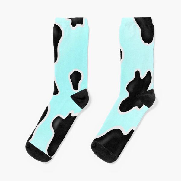 Pastel Blue Cow Print  Socks RB1809 product Offical Cow Print Merch
