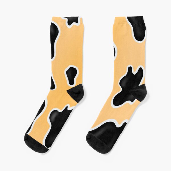 Pastel Orange Cow Print  Socks RB1809 product Offical Cow Print Merch