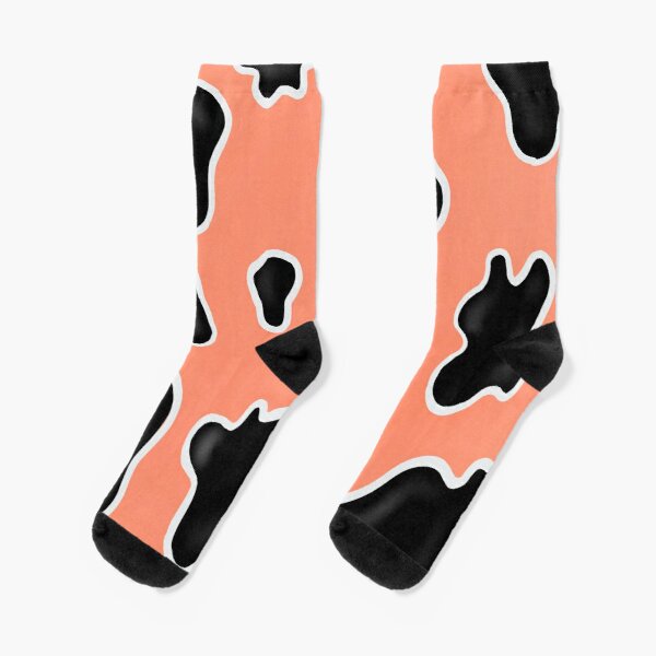 Pastel Red Cow Print  Socks RB1809 product Offical Cow Print Merch