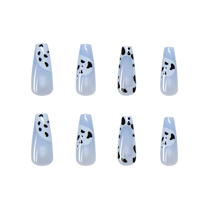 24 Pcs Cow Pattern 3D Butterfly Ballet Fake Nails Love Flame Design Press On Nail Tips 2 - The Cow Print