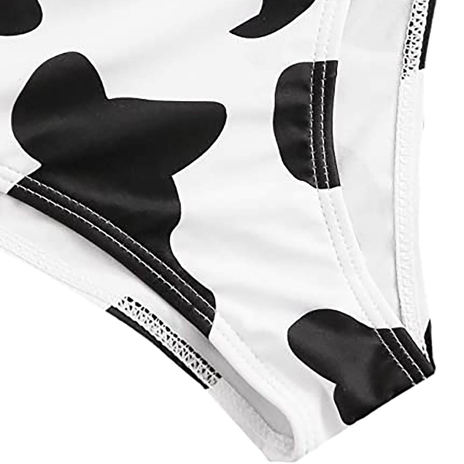 Two Piece Bandeau Bikini Sexy High Waist Swimsuit Female Swimwear Cow Print Mini Thong Push up 1 - The Cow Print