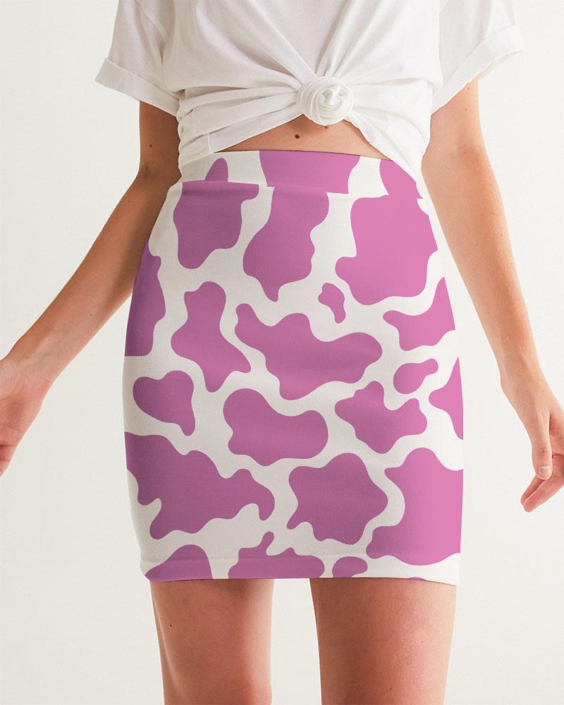 Pink Cow Women's Mini Skirt CL1211 white base color / XS Official COW PRINT Merch