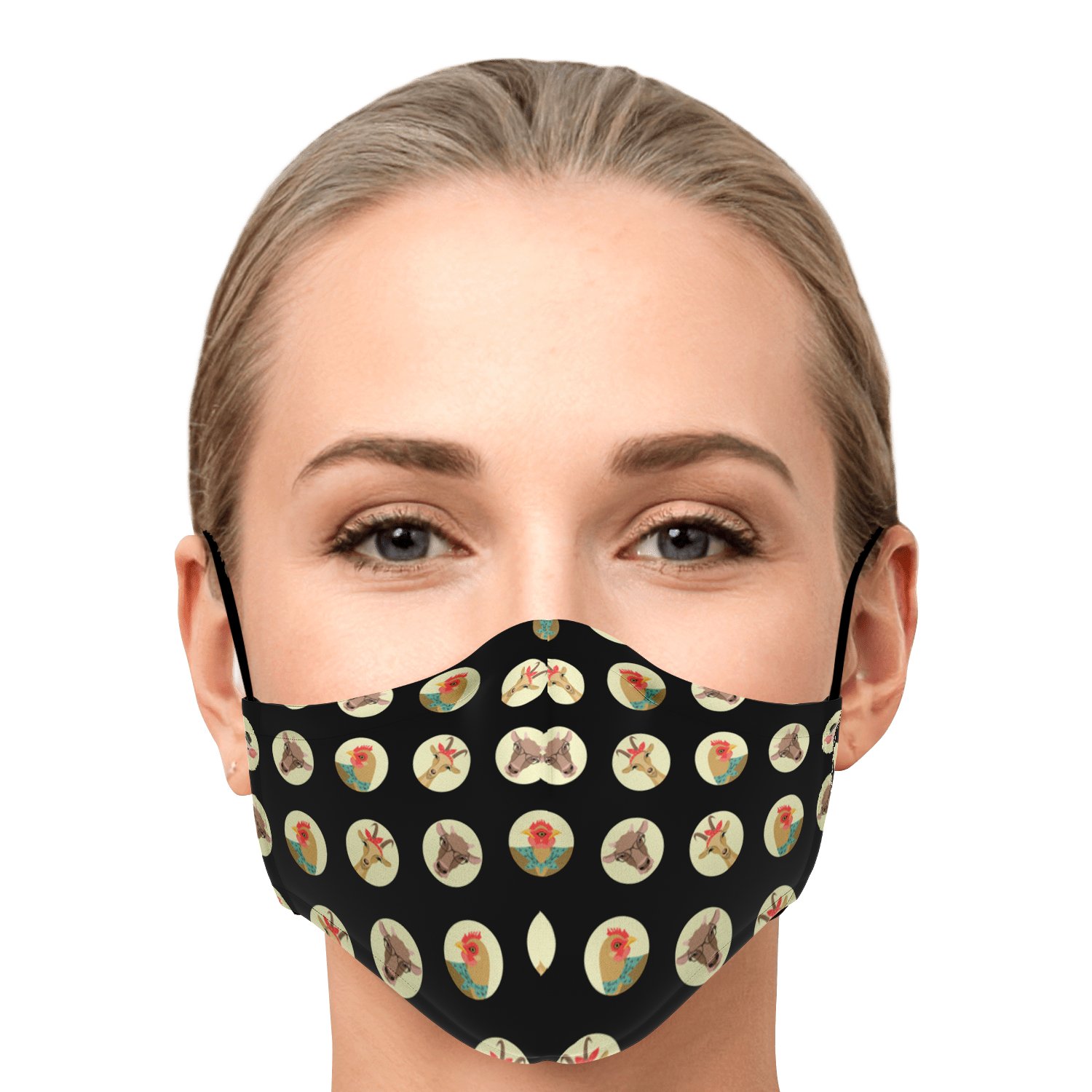 Farm Animals Facemask With 2 PM2.5 Filters CL1211 1pc - Adult Fashion Face Mask / No additional filters Official COW PRINT Merch
