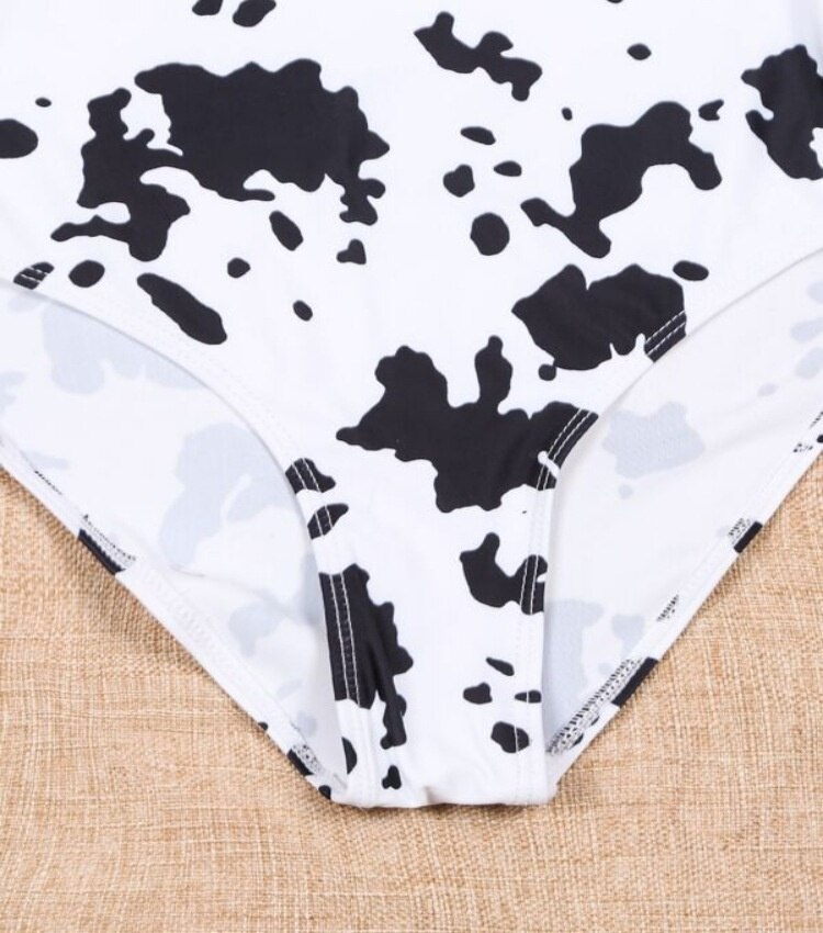 2021 Swimsuit NEW Cow Pattern Sexy One Piece Bathing Suit YS014 3 - The Cow Print