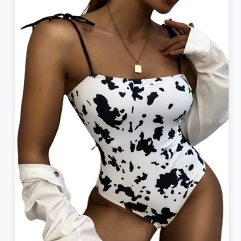 2021 Swimsuit NEW Cow Pattern Sexy One Piece Bathing Suit YS014 - The Cow Print
