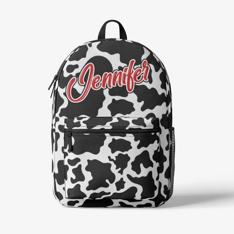 Personalized Cow Print Trendy Backpack CL1211 Black Official COW PRINT Merch