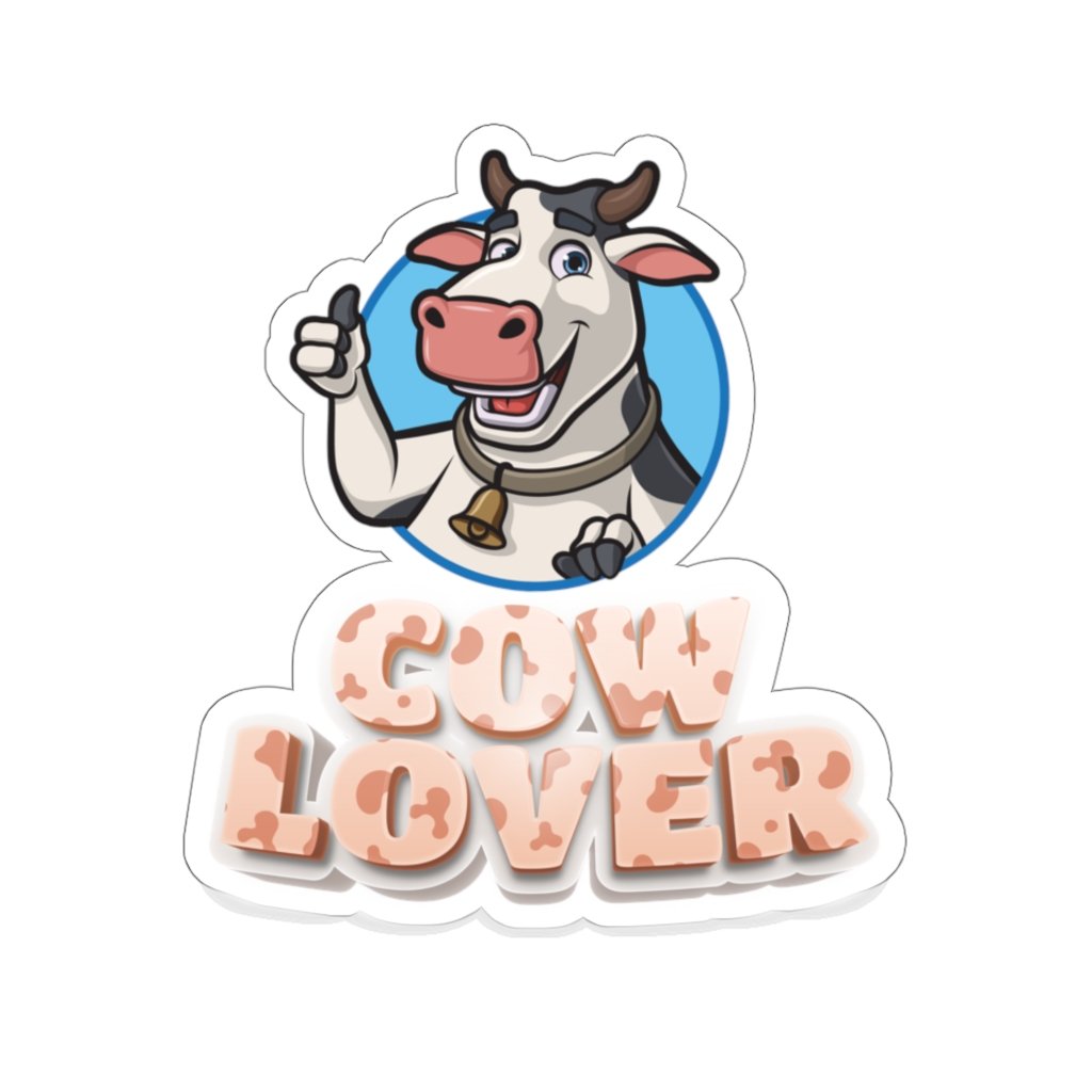 Cow Lover Stickers CL1211 6" × 6" / White Official COW PRINT Merch