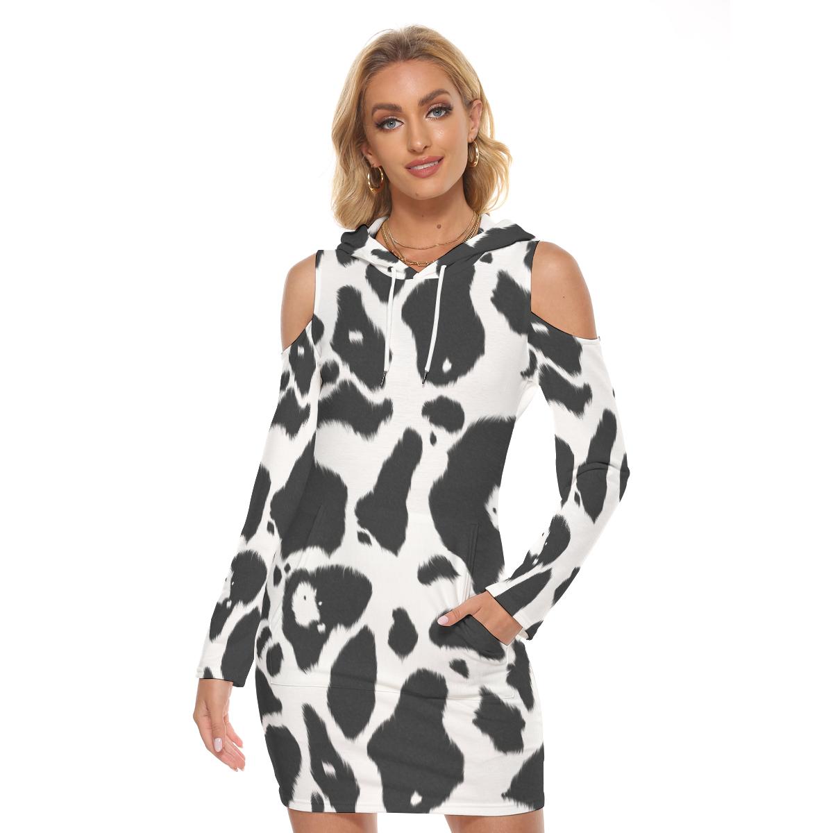 Modern Cow Print Tight Dress CL1211 2XL / White Official COW PRINT Merch