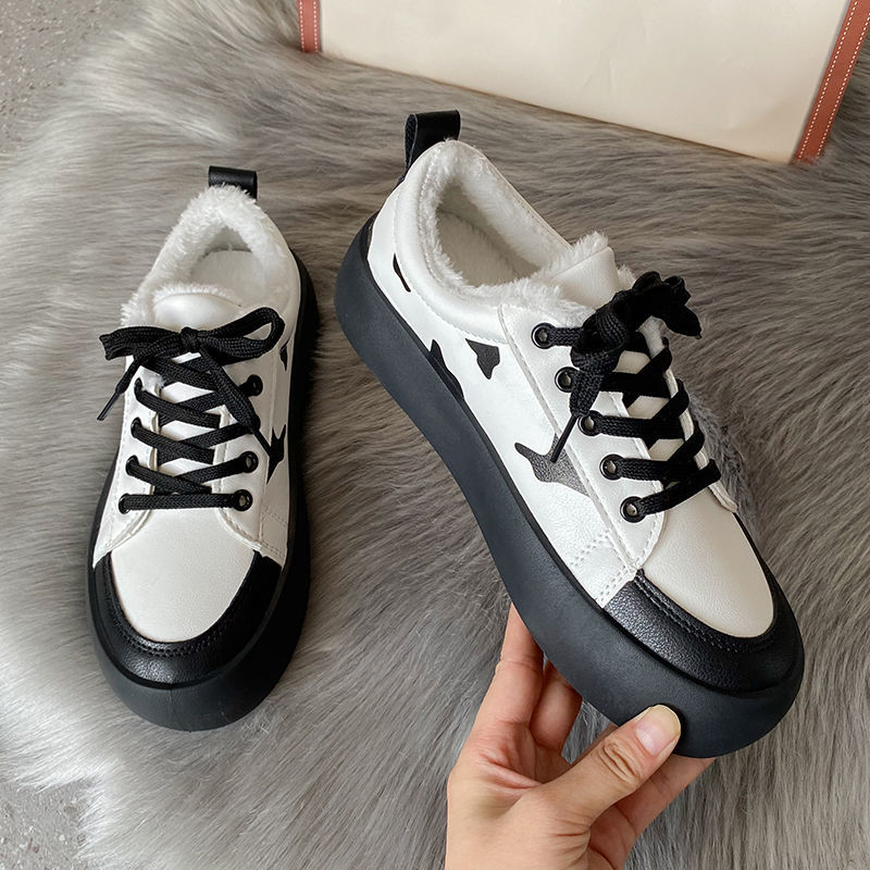 Cow Print Women Sneakers Fashion 2021 Winter Plush Zapatillas Mujer Casual Comfortable Female Shoes Warm Ladies 6 - The Cow Print
