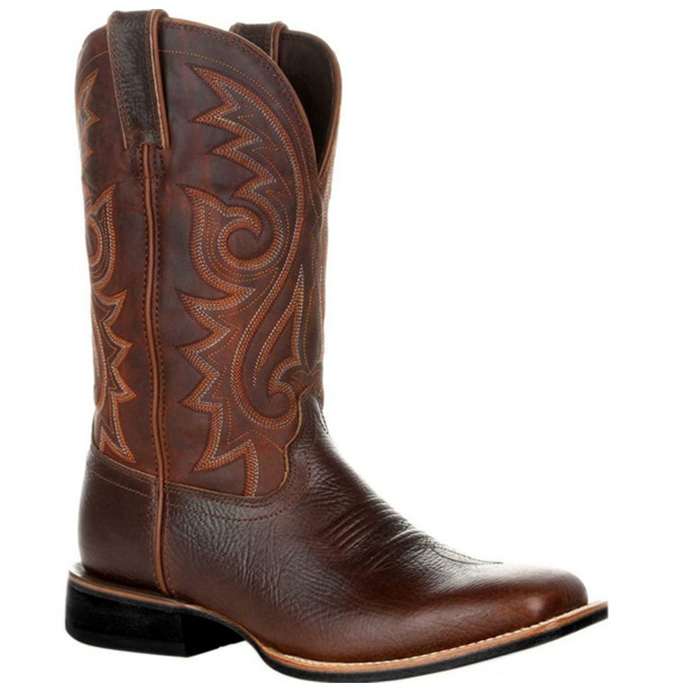 Right-side view of a Brown Western Cowboy Motorcycle Boot