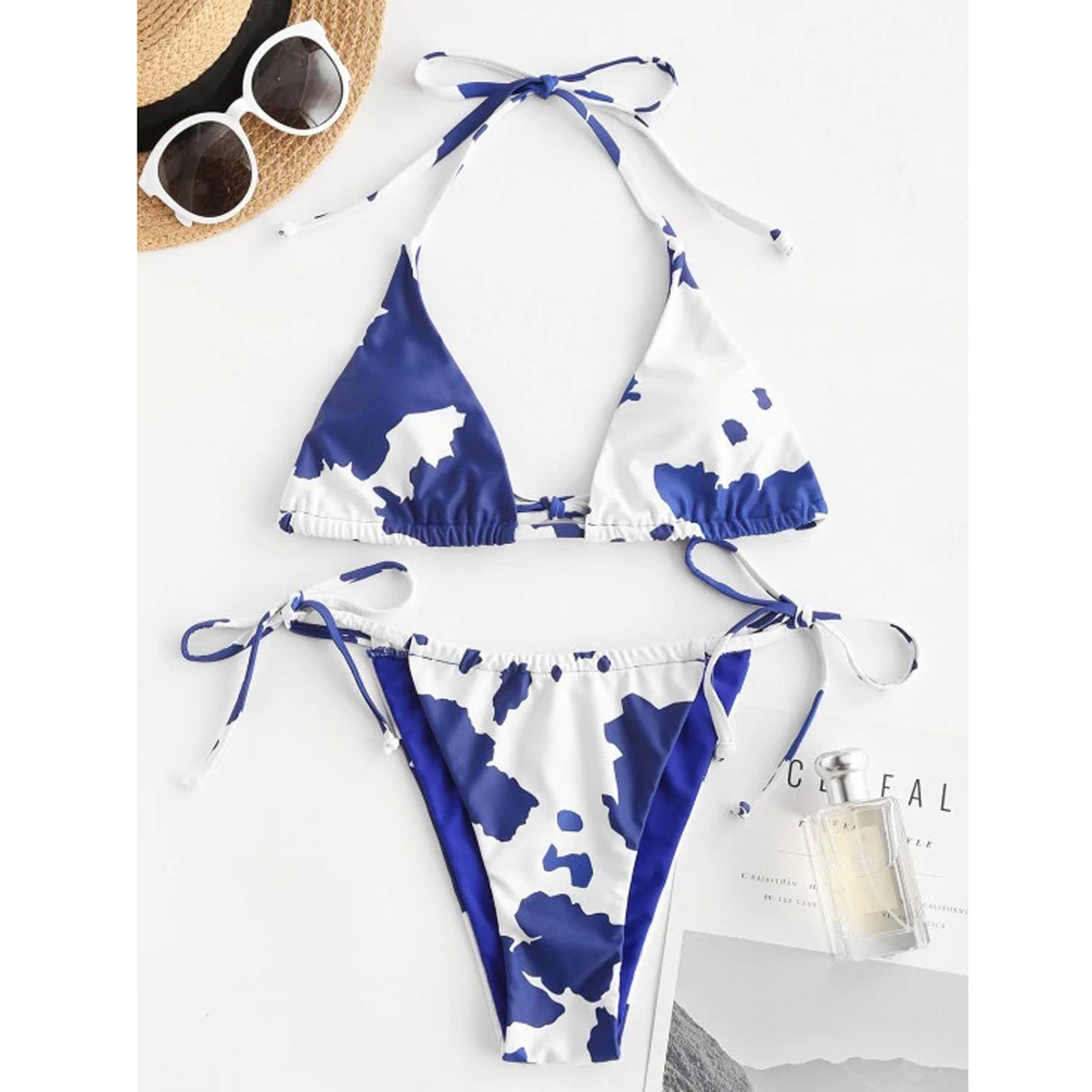 Hot Sale Women Two Piece Cow Print Split Sets Plus Size Beachwear Swimsuit Bikini bikini push - The Cow Print