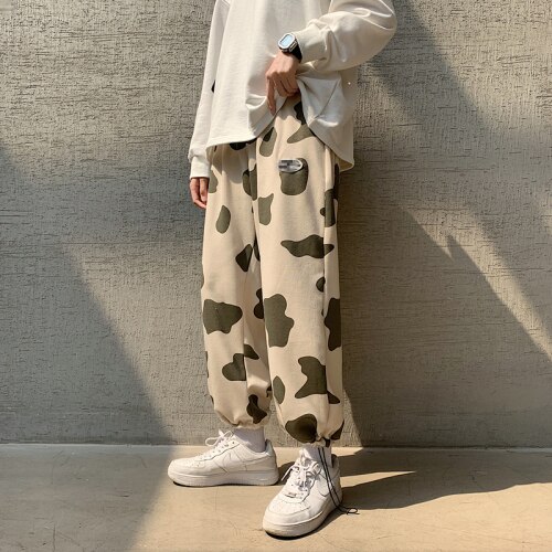 Men Pants Cow Print Drawstring Oversize Mens Sweatpants Outwear Causal All match Ins Chic Cargo Pants 1.jpg 640x640 1 - The Cow Print